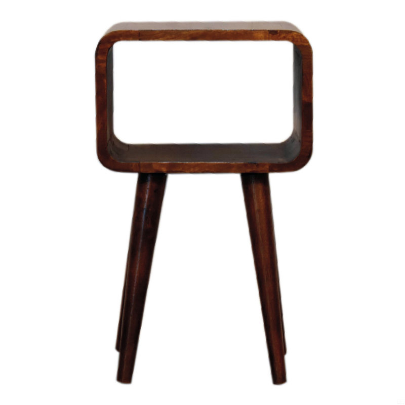 Mini Curved Open Bedside, Brown