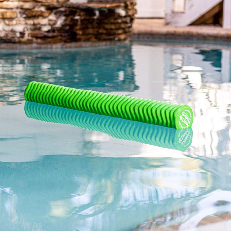 Aqua Lily Pad 20' Maui Floating Island with Foam Pool Noodle Float, Lime Green