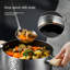 Ensemble d'ustensiles de cuisine en acier inoxydable 316L avec poignées en bois pour cuisiner et servir