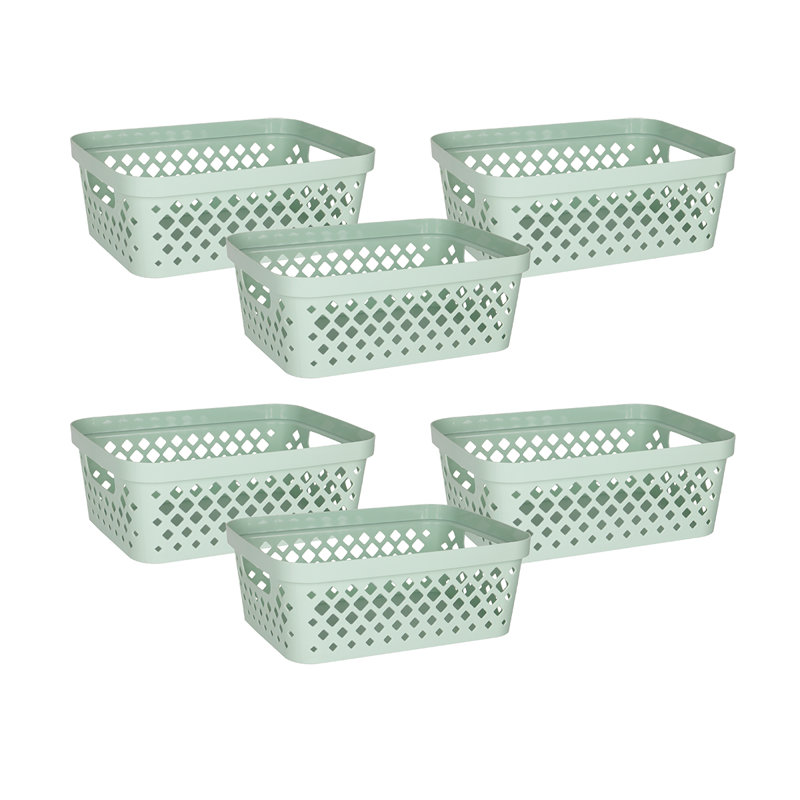 Ensemble de 6 paniers de rangement Glad Diamond, 8 pte, Vert