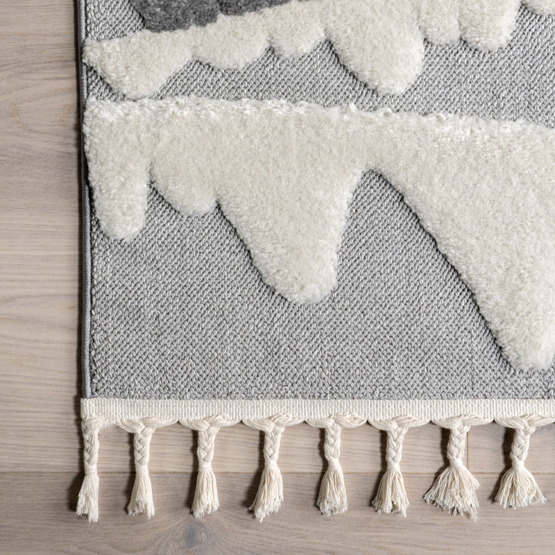 Jade Holiday Reindeer Tasseled Area Rug, Rectangle 7'10" x 10'