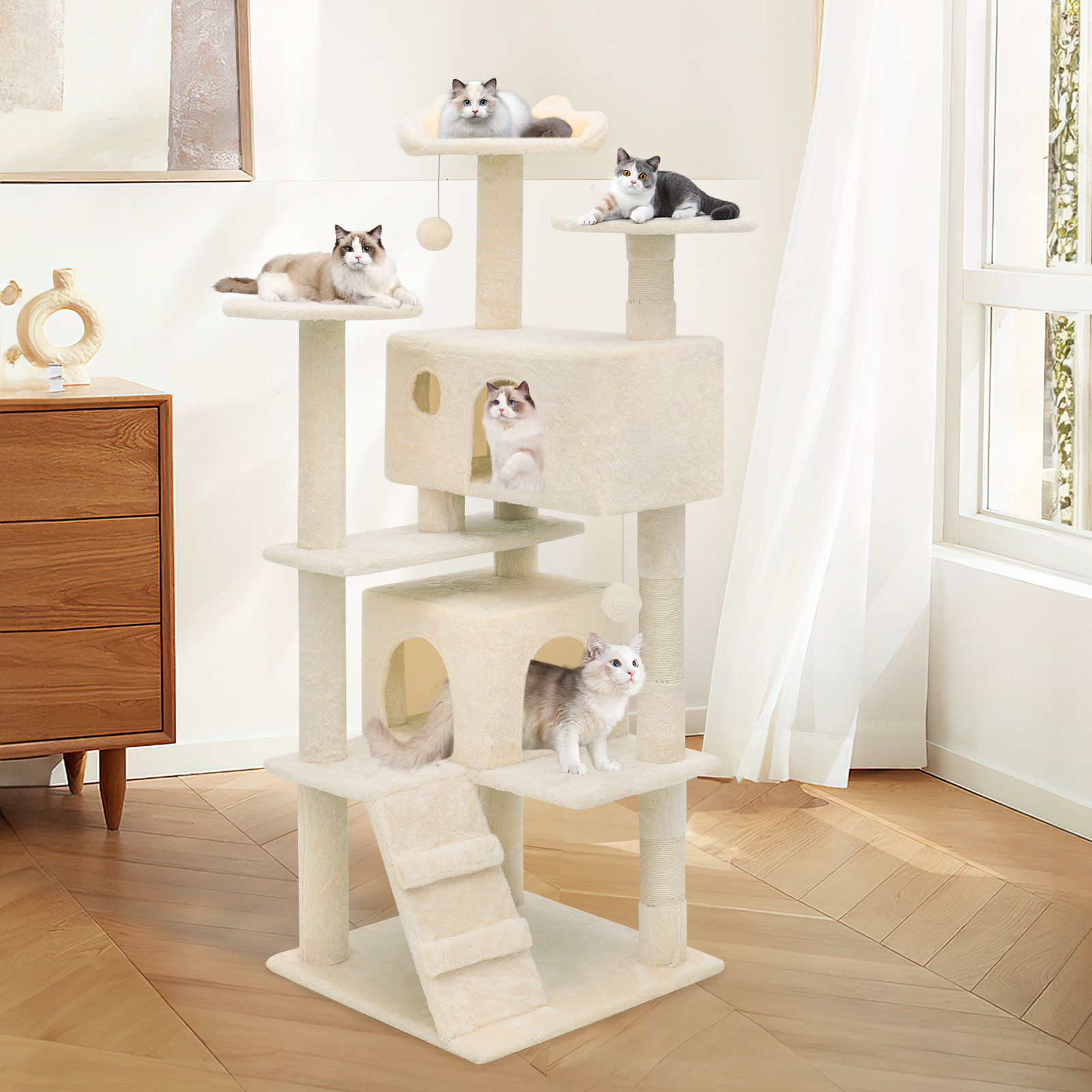 Archie & Oscar™ Lizzie Cat Tree Tower with Scratching Post Kitten House