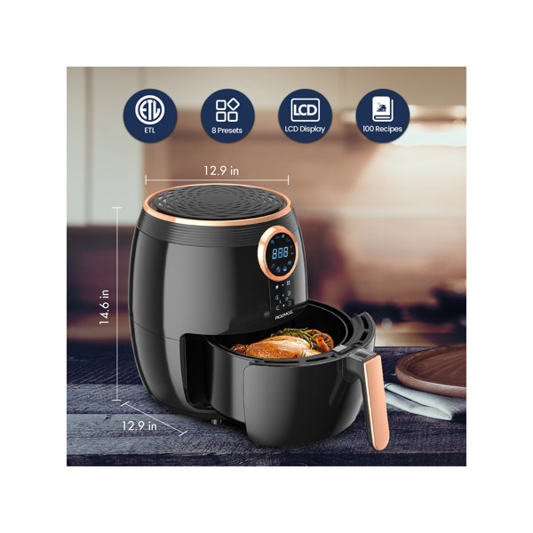 Moosoo 2 Quart Small Air Fryer, Compact Mini Air Fryer with Adjustable  Temp/Time Control, Touchscreen