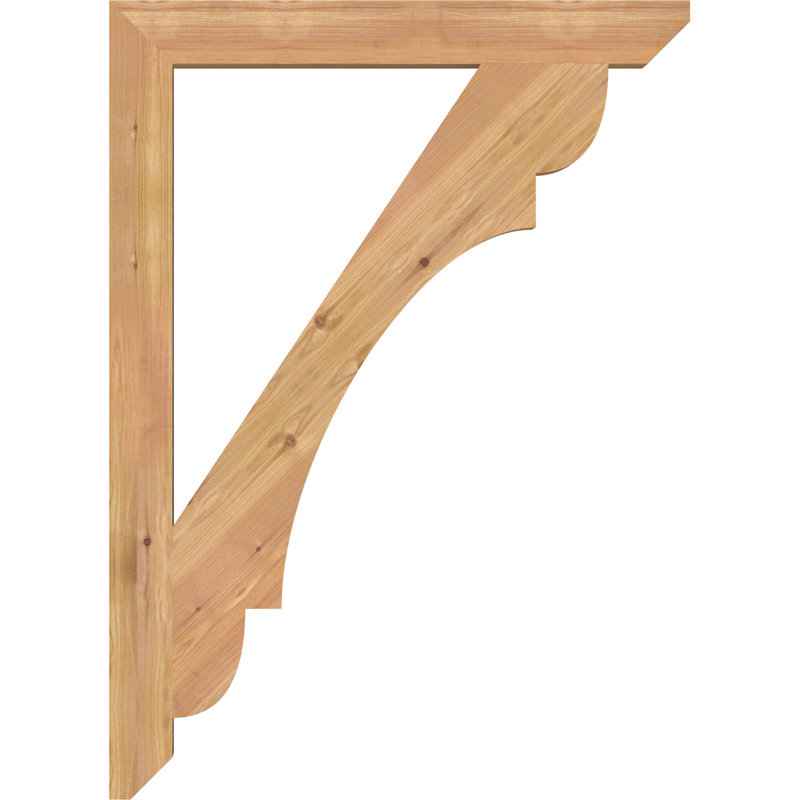 Support en bois / corbeau, Cèdre rouge de l'Ouest (lisse), 44"H x 3.5"W x 32"D