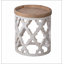 Grande table d'appoint 23 po blanche vieillie