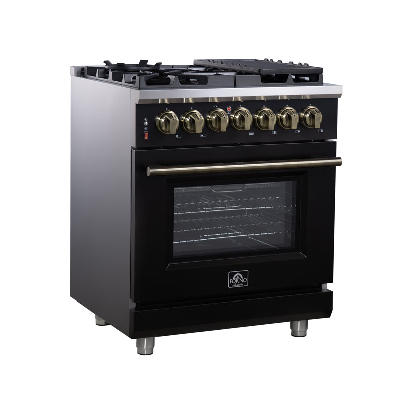 Cuisinière à double carburant 30 po Massimo, Noir