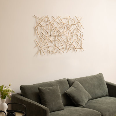 Polaris Rectangle Curved Metal Abstract Wall Art