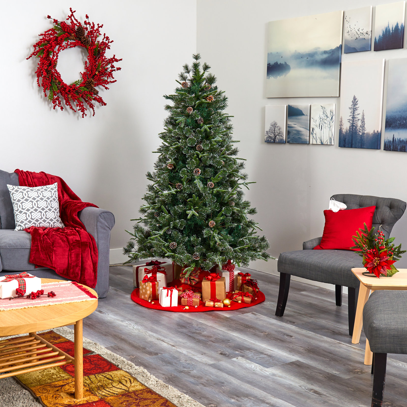 Lighted Artificial Christmas Tree, 6' H