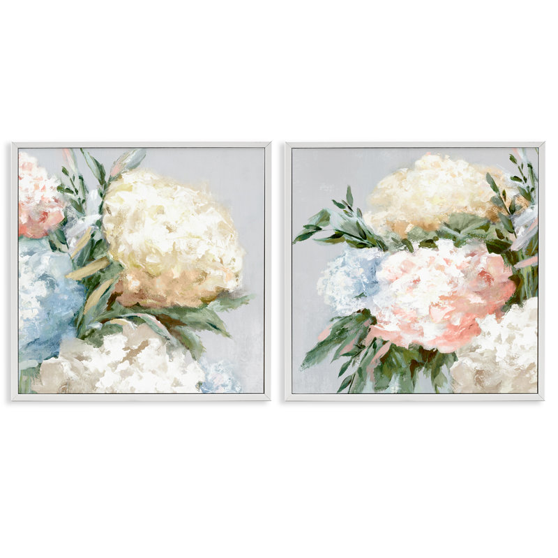  Ensemble de 2 giclées Pastel Blooming Hydrangeas par Alex Black, H 24 po x l 24 po