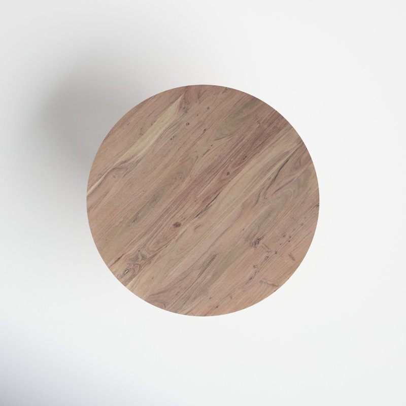 Mathias Round Solid Wood Dining Table, Whitewashed