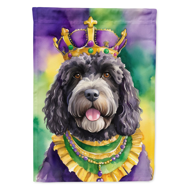 Carlin, roi du Mardi gras, drapeau de jardin