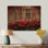 «Dark Roses Flowers At The Barn I» - Art mural en bois Roses - sur bois de pin naturel