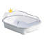 Litière semi-fermée pour chat avec côtés hauts, 19,69 po x 13,78 po x 5,91 po, blanc-131216692