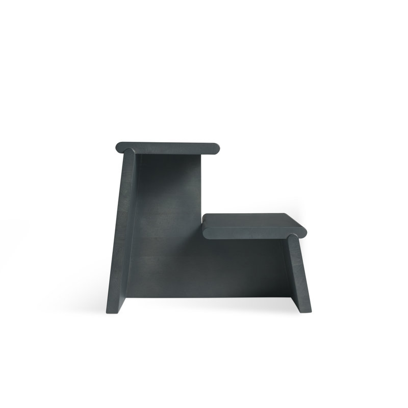 Jut Solid Wood End Table, Midnight