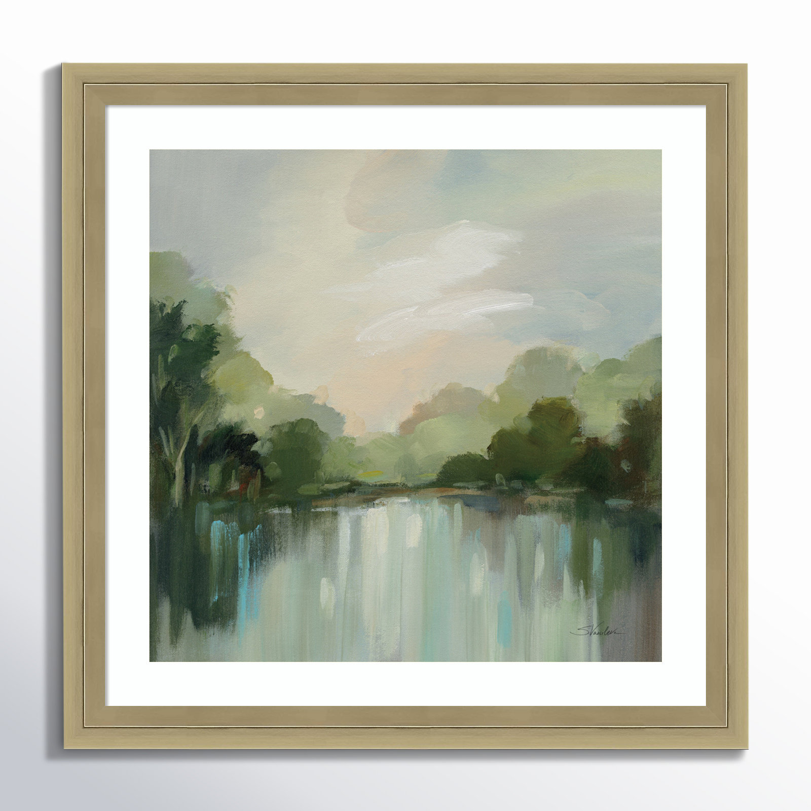 Cool Spring Day Print, 13" H x 13" W, Champagne