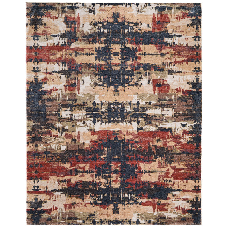 Rockett Modern Abstract Blue Area Rug, Rectangle 9' x 12'