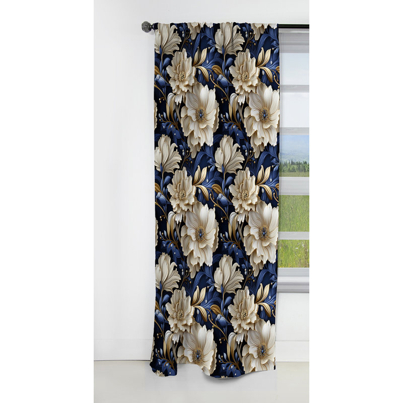 Regal Baroque Flourish Victorian Motif X - Rideau damassé - Rideau occultant - 1 panneaux, L 52 po x L 84 po