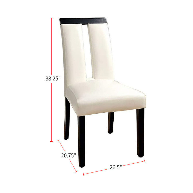 Faux Leather Upholstered Side Chair in White