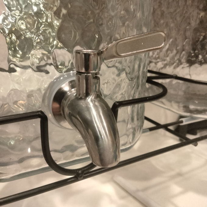 Drink Dispenser 1.5 Gal Glass with Stand (Set of 2)