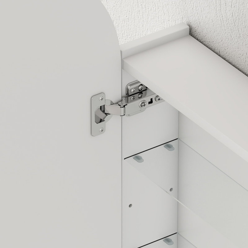 40mm W 80mm H Wall Mounted Required Framed Medicine Cabinet Mirror, White