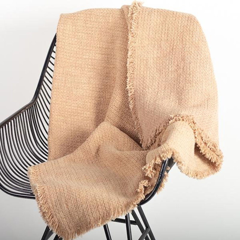 Plain Weave / Muslin Throw Blanket, Beige