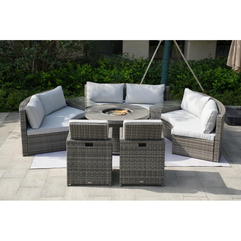 Areefa 8 - Person Patio Conversation Set with Cushions