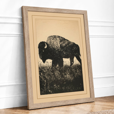 Bison Silhouette Rustic - Print