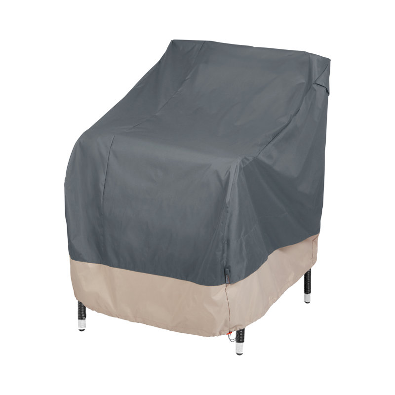 Gray and Beige Weather-Resistant Patio Chair Covers, 27" x 34" x 31", 2-Pack