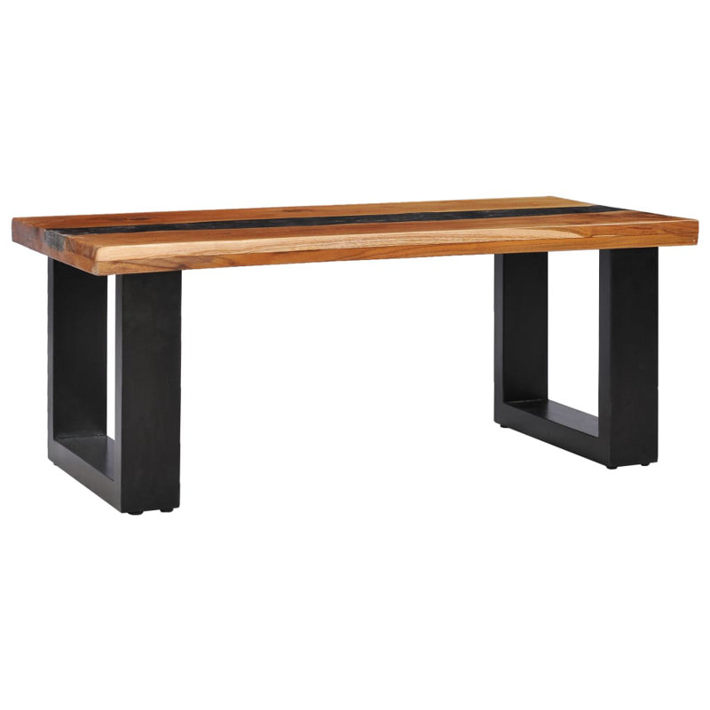 Table basse simple avec rangement en bois massif Somer