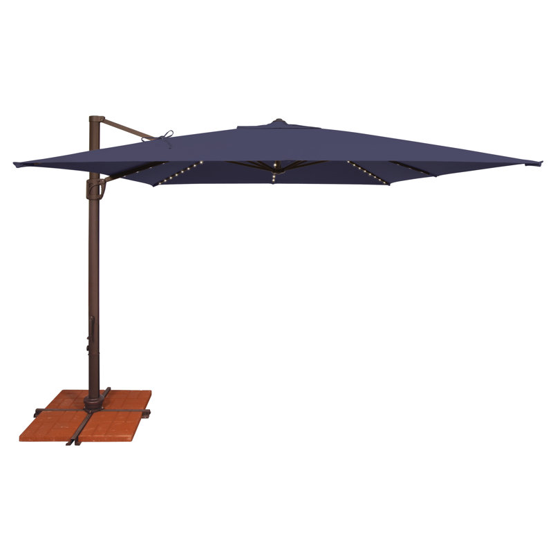 Porte-à-faux carré 10 pi Windell Windell, Toile bleu marine Sunbrella®