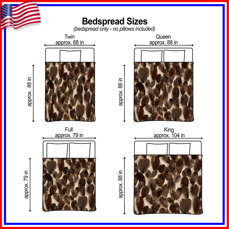 Brown Cactus Pattern Bedding Cactus Bedspread Nature, Twin
