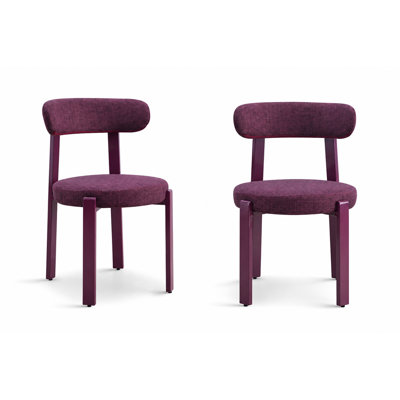 Ensemble de 2 chaises d'appoint incurvées à dossier courbé