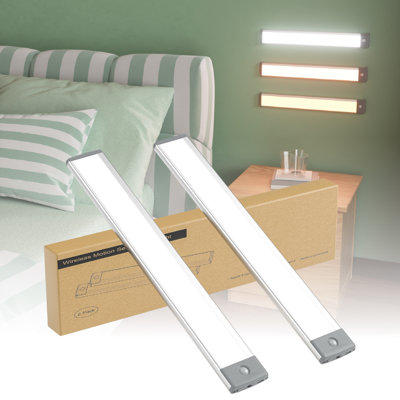 LEPOTEC 12.67Inch 60 LED 3 Colours Wireless Rechargeable Motion Sensor Cabinet Light