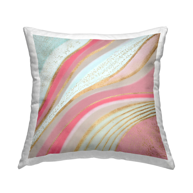 Stupell Industries Pink Glam Modern Stripes Printed Throw Pillow by Andrea Haase