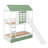 Twin Over Twin Size House Bunk Bed With Convertible Slide And Trundle