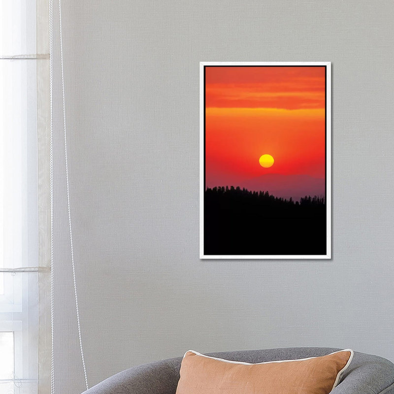 Sunset Over The Sierra Nevada Foothills From Moro Rock, Giant Forest, Sequoia NP, California by Russ Bishop - Gallery-Wrapped Canvas Giclée on Canvas
