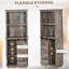 Buffet de cuisine autoportant rustique avec huche, armoire de rangement pour garde-manger avec porte de grange coulissante, tablette réglable, bois rétro