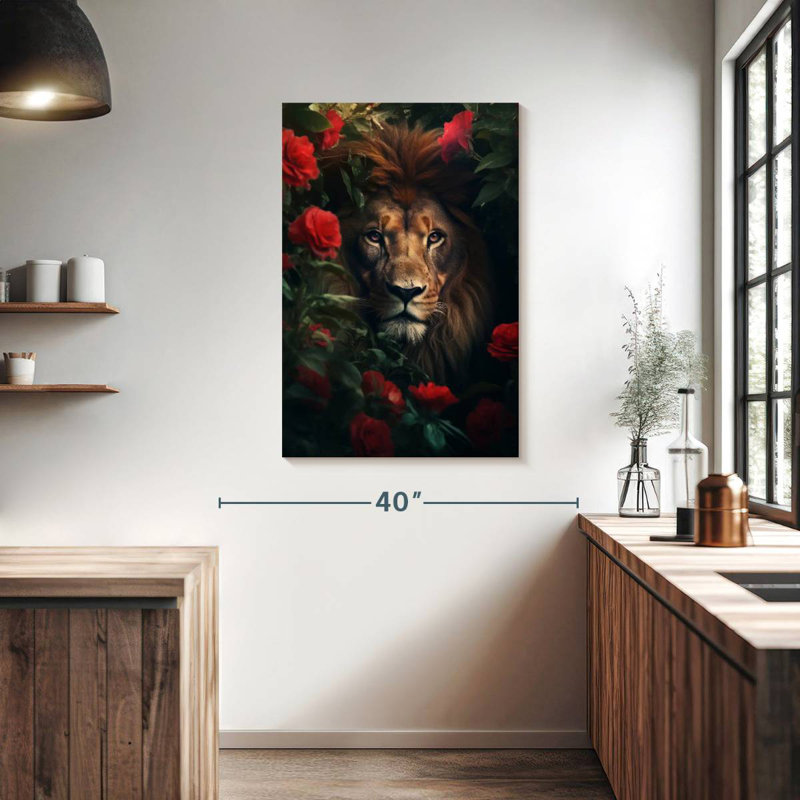 Brampt Lion Flowers, 39" H x 26" W