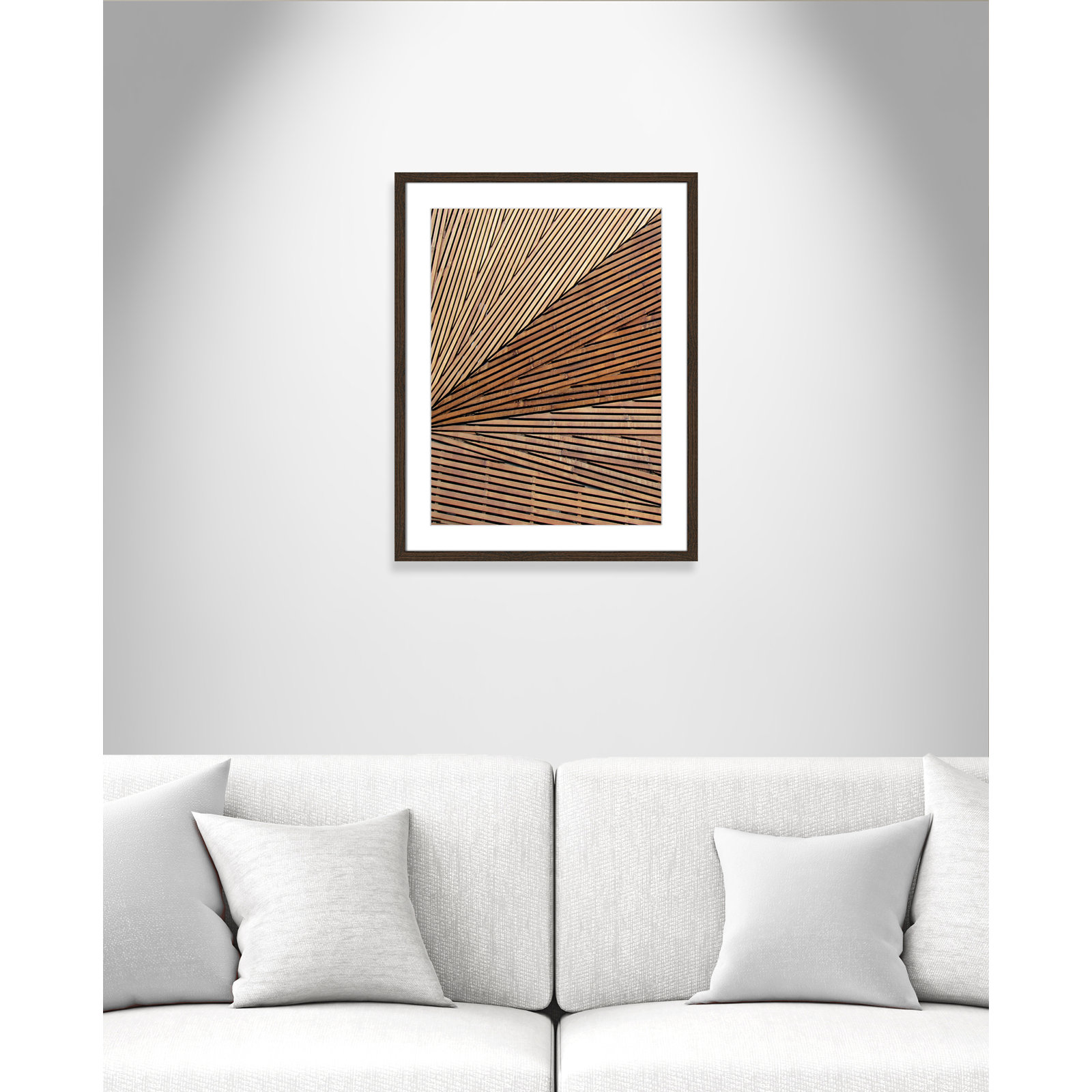 Fayette "Geometric Wood Panel 1" Print, 23" H x 17" W x 0.75" D, Walnut Wood Grain
