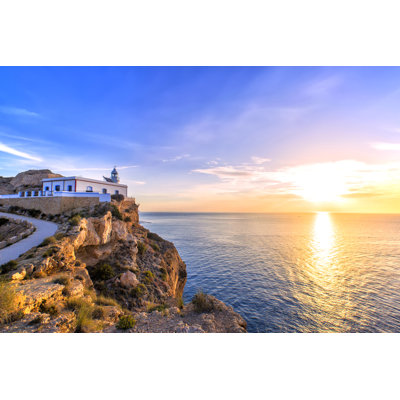 Cordes Albir Lighthouse on Cliff 1 Piece Wrapped Canvas Wall Art