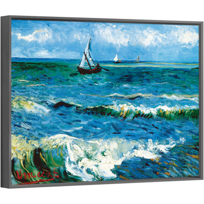 "Vault W", art mural, cadre en aluminium, impressions sur toile de paysage marin à Saintes Maries par Vincent Van Gogh, reproduction de peinture à l'huile classique, œuvre d'art de qualité musée pour la décoration intérieure