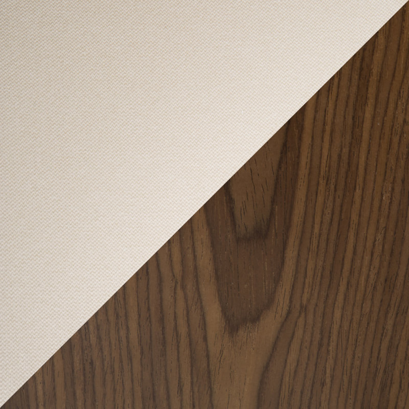 Chaise de bureau en noyer et crème