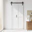 84" Manufactured Wood Panelled White Bi-fold Barn Doors with Hardware Kit-101921932