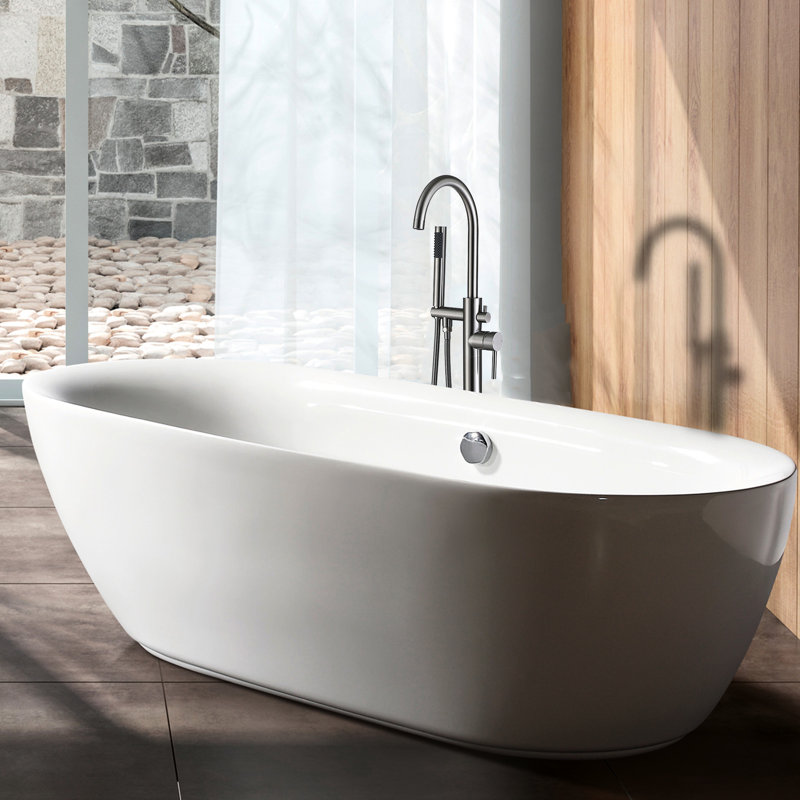 Robinet de baignoire moderne avec douche à main moderne en métal 44,3 po Profond et pratique