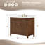 Meuble-lavabo simple 42 po Pendry en noyer foncé, comptoir en quartz Giotto, lavabo carré encastrable (3 trous), garniture en nickel brossé-134008966-134008967-134094194