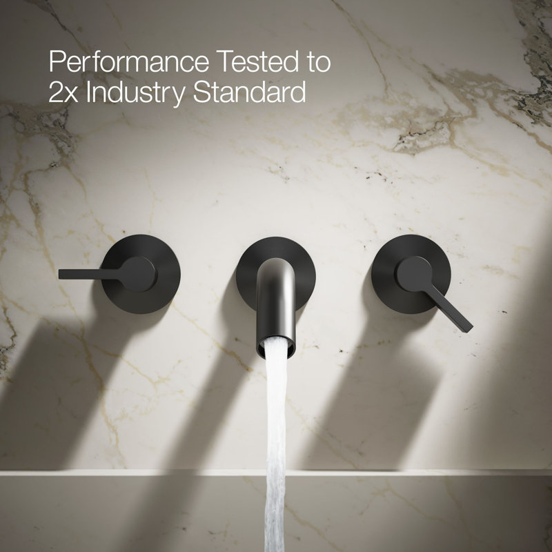 Components Wall-Mount Bathroom Sink Faucet Trim, Matte Black