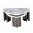 Contemporary Style Triangle 3pc Table Set 1x Nesting Coffee Table 2x End Table Marble Pattern Space Saving Design Primary Living Room