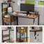 Bureau d'ordinateur avec prise de courant et tablettes de rangement, table d'écriture avec ports USB, station de travail pour bureau personnel