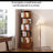 69.68“ 5 Tier Rotating Bookcase With Drawer, Storage And Display Spinning Corner Bookshelf, Rotating Rolling Bookcase, 360 Degree Display Corner Bookshelf, For Home Office And Living-1168424929