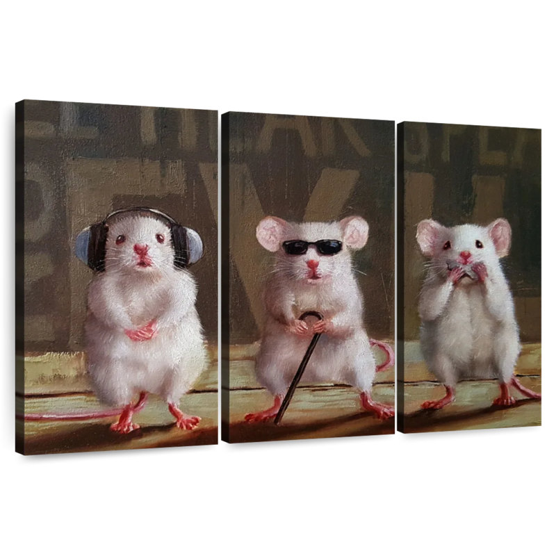 Ketti Three Wise Mice, 24" H x 38" W